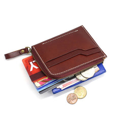 Leather Mens Front Pocket Wallets Small Slim Wallet Card Wallet Change Wallet for Men - iwalletsmen