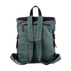 Lake Green Canvas Mens Large 14'' Laptop Rucksack Backpack College Backpack Travel Backpack for Men - iwalletsmen