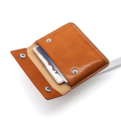 Leather Mens Card Wallet Slim Front Pocket Wallet Small Change Wallets for Men - iwalletsmen