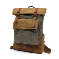 Waxed Canvas Mens Travel Backpacks Canvas School Backpacks Laptop Backpack for Men - iwalletsmen