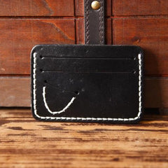 Handmade Mens Cool billfold Leather Wallet Men Small Card Slim Wallets for Men