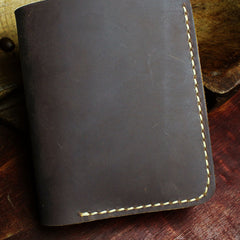 Handmade Leather Mens Cool Slim Leather Wallet Men billfold Wallets Bifold for Men