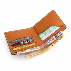 Leather Mens Small Wallet Slim Wallet Front Pocket Wallet Card Wallet for Men - iwalletsmen