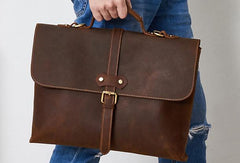 Vintage Mens Leather Briefcase Business Handbag Shoulder Bags For Men - iwalletsmen