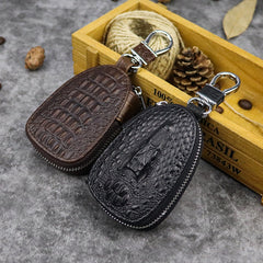 Black Leather Men's Key Wallet Zipper Car Key Case Car Holder For Men - iwalletsmen