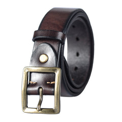 Casual Handmade Leather Simple Leather Belts Mens Black Belts Men Brown Leather Belt for Men - iwalletsmen