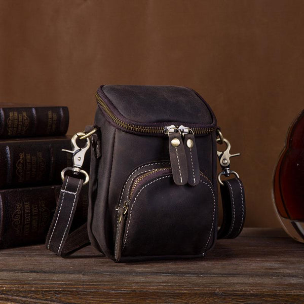 Vintage Leather Belt Pouch for Men Waist Bags BELT BAGs Shoulder Bags For Men - iwalletsmen