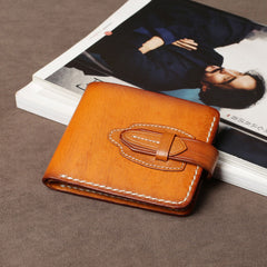 Handmade Leather Mens Cool Slim Leather Wallet Card Wallet Holders Men Small Wallets Bifold for Men