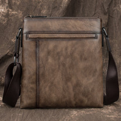 Brown  LEATHER MEN'S Small Side bag Square MESSENGER BAG Tan Square Courier Bag FOR MEN - iwalletsmen