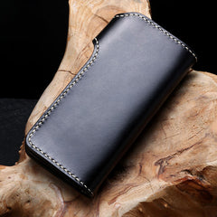 Handmade Leather Mens Chain Biker Wallet Cool Leather Wallet Long Phone Wallets for Men