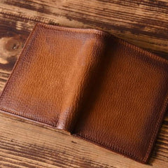 Handmade Mens Cool billfold Leather Wallet Men Small Slim Wallets Bifold for Men - iwalletsmen