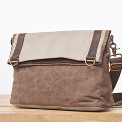 Mens Canvas Gray Cool Courier bag Messenger Bag Canvas Side Bag for Men - iwalletsmen