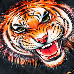 Handmade Leather Tiger Tooled Mens billfold Wallet Cool Clutch Wristlet Bag Chain Wallet Biker Wallet for Men