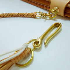 Handmade Leather Braided Biker Trucker Wallet Chain Hook for Chain Wallet Biker Wallet Trucker Wallet