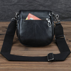 Black MENS LEATHER FANNY PACK Messenger Bag BUMBAG Side Bag WAIST BAGS Belt Pouch For Men - iwalletsmen