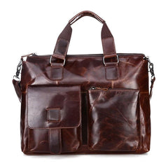 Vintage Leather Mens Briefcase Business Briefcase Cool Work Briefcase For Men - iwalletsmen