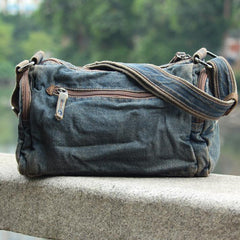 Blue Denim Mens Womens Side Bag Courier Bag Blue Jean Messenger Bag For Women - iwalletsmen
