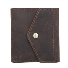 Dark Brown Small MENS LEATHER Bifold Wallet Card Brown billfold Wallet FOR MEN - iwalletsmen