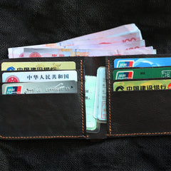 Cool Distressed Brown Leather Mens SMall Wallet billfold Wallet Bifold Front Pocket Wallet For Men - iwalletsmen