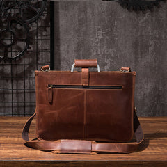 Cool Leather Mens Briefcase 13inch Laptop Bag Work Handbag Business Bags for Men - iwalletsmen