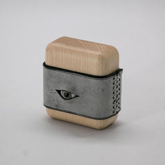 Handmade Black Leather Wood AirPods Pro Case with Eye Custom Leather AirPods Pro Case Airpod Case Cover - iwalletsmen