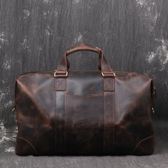 Vintage Large Leather Men's Travel Bag Overnight Bag Weekender Bag For Men - iwalletsmen