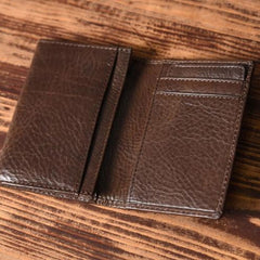 Handmade Leather Mens Cool Slim Leather Wallet Men Small Wallets Bifold for Men - iwalletsmen