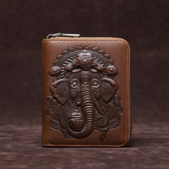 Brown Mens Leather Billfold Cards Wallets Zip Cards Wallet Card Wallet Lot of Cards Wallet for Men - iwalletsmen