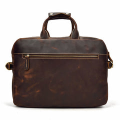 Vintage Leather Briefcase Handbag 14inch Laptop Bag Business Bag Shoulder Bags For Men - iwalletsmen
