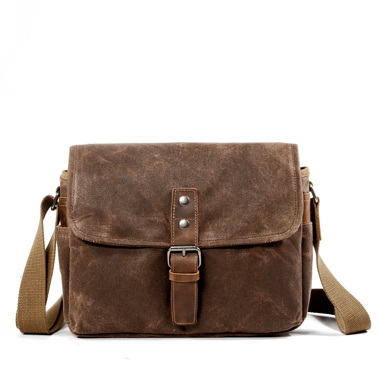 Cool Waxed Canvas Leather Mens Casual Waterproof Messenger Bag Camera Bag Side Bag For Men - iwalletsmen