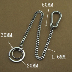 304 Solid Stainless Steel 15inch Wallet Chain Cool Punk Rock Biker Trucker Wallet Chain Trucker Wallet Chain for Men - iwalletsmen