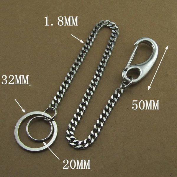 304 Solid Stainless Steel 15inch Wallet Chain Cool Punk Rock Biker Trucker Wallet Chain Trucker Wallet Chain for Men - iwalletsmen