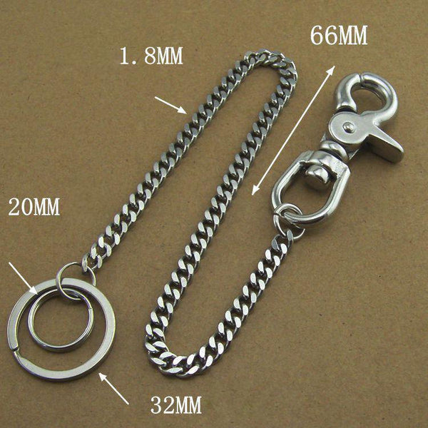 304 Solid Stainless Steel 15inch Wallet Chain Cool Punk Rock Biker Trucker Wallet Chain Trucker Wallet Chain for Men - iwalletsmen