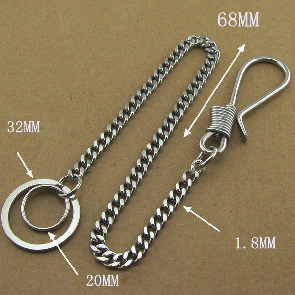 304 Solid Stainless Steel 15inch Wallet Chain Cool Punk Rock Biker Trucker Wallet Chain Trucker Wallet Chain for Men - iwalletsmen