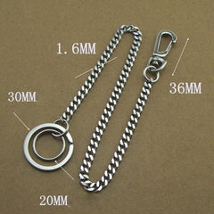 304 Solid Stainless Steel 15inch Wallet Chain Cool Punk Rock Biker Trucker Wallet Chain Trucker Wallet Chain for Men - iwalletsmen