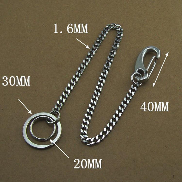 304 Solid Stainless Steel 15inch Wallet Chain Cool Punk Rock Biker Trucker Wallet Chain Trucker Wallet Chain for Men - iwalletsmen