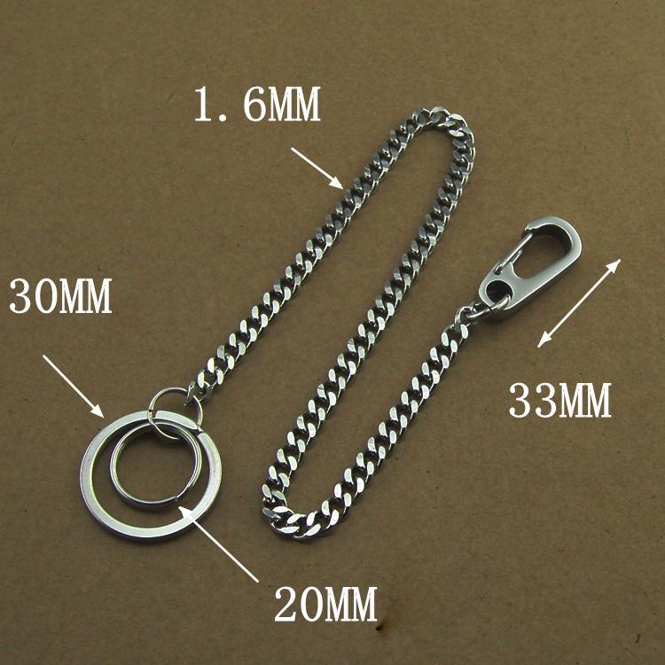 304 Solid Stainless Steel 15inch Wallet Chain Cool Punk Rock Biker Trucker Wallet Chain Trucker Wallet Chain for Men - iwalletsmen