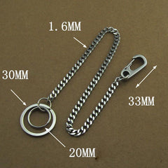 304 Solid Stainless Steel 15inch Wallet Chain Cool Punk Rock Biker Trucker Wallet Chain Trucker Wallet Chain for Men - iwalletsmen