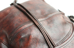 Coffee Leather Mens Backpack Travel Backpack Laptop Backpacks for men - iwalletsmen