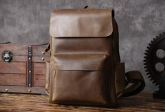 Genuine Leather Mens Cool Backpack Sling Bag Large Travel Bag Hiking Bag for men
