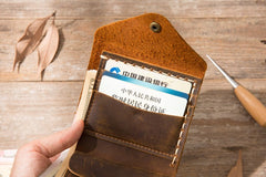 Cool Handmade Leather Mens Small Wallets Bifold Vintage billfold Wallet for Men - iwalletsmen