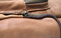 Cool Brown Mens Leather Backpack Travel Backpacks School Backpacks for men - iwalletsmen