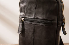 Vintage Leather Mens Sling Bag Sling Shoulder Bag Sling Backpack for men - iwalletsmen
