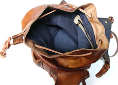 Handmade Cool Leather Mens Backpack Travel Backpacks Laptop Backpack for men - iwalletsmen