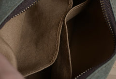 Large Canvas Green Mens Clutch Bag Zipper Wristlet Bag Phone Purse for Men - iwalletsmen