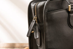 Coffee Leather Mens Briefcase Work Bag Laptop Bag Business Bag for Men - iwalletsmen