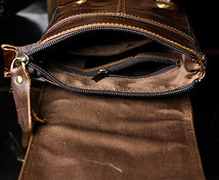 Mens Leather Small Side Bag COURIER BAGs Waist Pouch Holster Belt Case Belt Pouch for Men - iwalletsmen