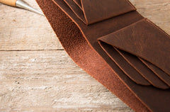 Brown Cool Leather Mens Small Wallet Bifold Vintage Slim billfold Wallet for Men - iwalletsmen