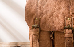 Cool Brown Mens Leather Backpacks Travel Backpacks Laptop Backpack for men - iwalletsmen