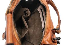Vintage Brown Leather Mens Messenger Bag Handbag Shoulder Bag for men - iwalletsmen